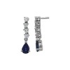 18ct White Gold Sapphire & Diamond Drop Earrings - S 1.08 D 0.30