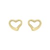 9ct Gold 12mm x 10mm Open Heart Stud Earrings