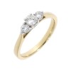 18ct Gold Three Stone Diamond Ring - 0.48cts