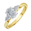 18ct Gold Oval & Pear Shaped Diamond Ring - 0.72,  0.19ct GVS1