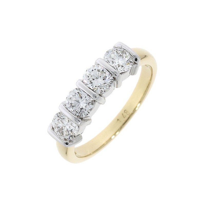 18ct Gold 4st Diamond Eternity Ring - 1.51cts