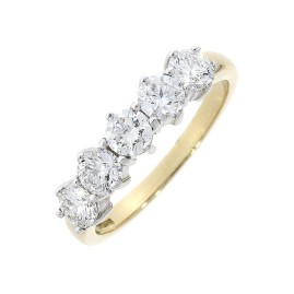 18ct Gold 5st Diamond Eternity Ring - 1.20cts