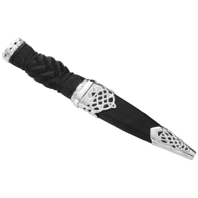 Celtic Art Morar Silver & Leather Ebony Sgian Dubh - SD006/EB