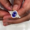 18ct White Gold Tanzanite & Diamond Ring - T 1.47  D 0.57