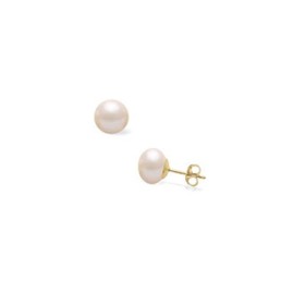 9ct White Gold Freshwater Cultured Pearl Earrings - 6.5 - 7.0mm