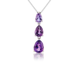 White Gold Pear-shaped Amethyst Necklace - Macintyres of Edinburgh