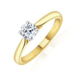 18ct Gold Diamond Solitaire Ring - 0.50cts F/SI1