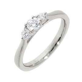 Platinum Three Stone Diamond Ring - 0.35cts