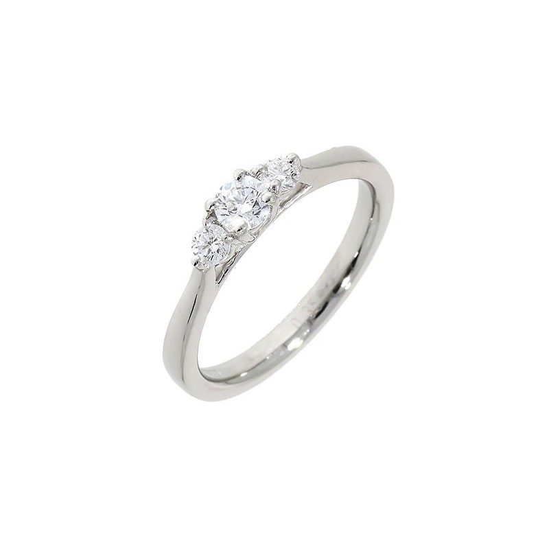 Platinum Three Stone Diamond Ring - 0.35cts