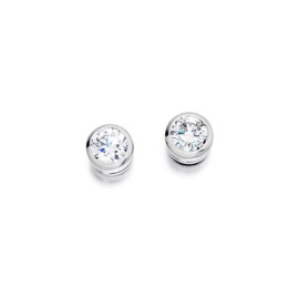 18ct White Gold Diamond Solitaire Stud Earrings - 0.19cts