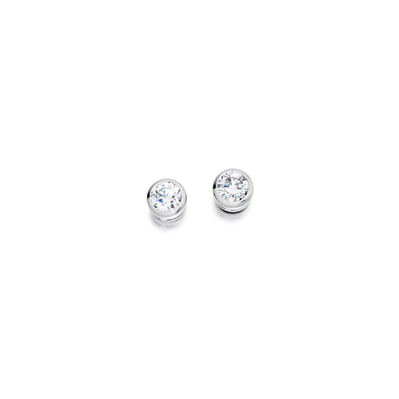 18ct White Gold Diamond Solitaire Stud Earrings - 0.19cts