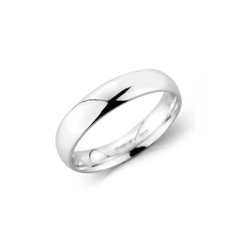 18ct White Gold 4mm Deluxe Court Wedding Band | Macintyres of Edinburgh