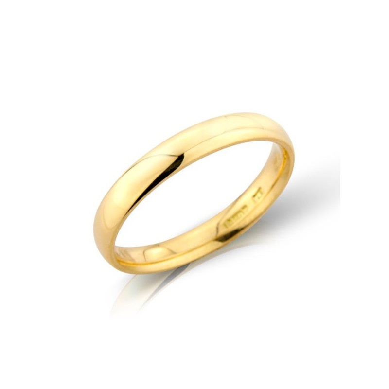 18ct Gold 3mm Deluxe Court Wedding Band | Macintyres of Edinburgh