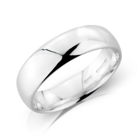 18ct White Gold 6mm Deluxe Court Wedding Band | Macintyres of Edinburgh