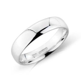 18ct White Gold 5mm Deluxe Court Wedding Band | Macintyres of Edinburgh