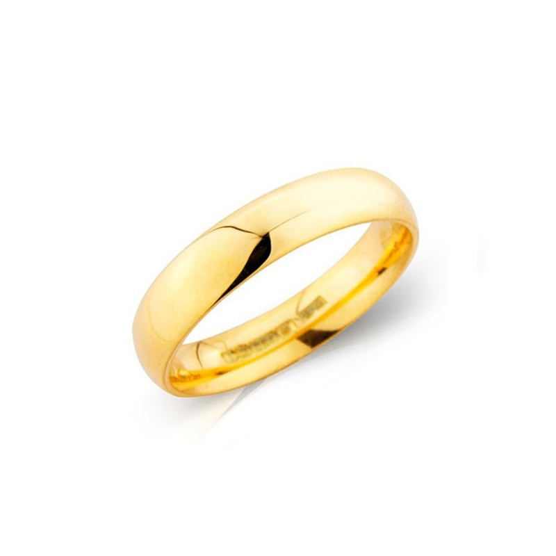 Yellow Gold 4mm Deluxe Court Wedding Band | Macintyres of Edinburgh