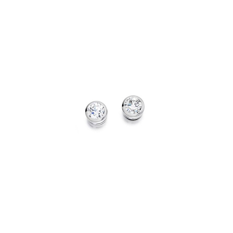 18ct White Gold Diamond Solitaire Stud Earrings - 0.20cts