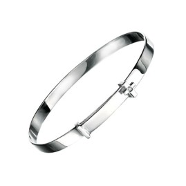 D for Diamond Cross Silver Baby Bangle - B775