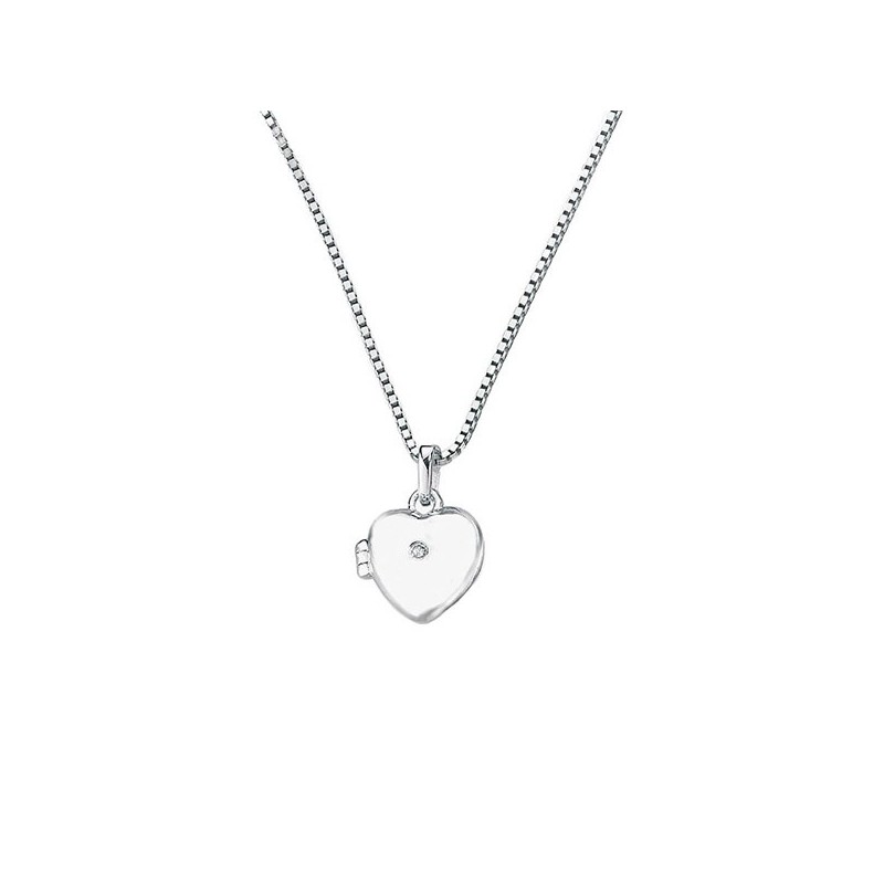 D for Diamond Heart Locket - P2549