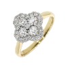 18ct Gold Quatrefoil Diamond Cluster Ring - 0.46cts