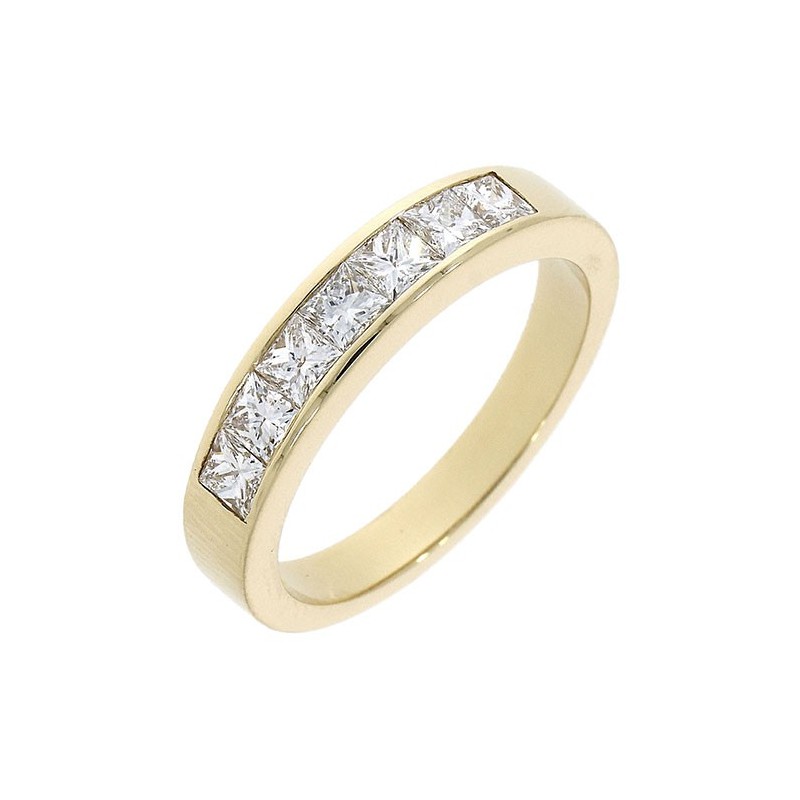 18ct Gold Princess Cut Diamond Eternity Ring - 1.00ct