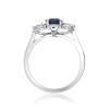 Three Stone Sapphire & Diamond Platinum Ring | Macintyres