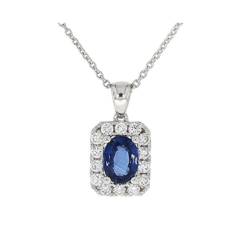 Sapphire & Diamond Cluster Pendant | Macintyres of Edinburgh