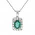 Octagonal Emerald & Diamond Cluster Pendant | Macintyres of Edinburgh