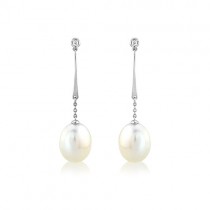 Freshwater Pearl & Diamond Drop EarringsCatalog  Products
