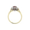 18ct Gold Ruby & Diamond Cluster  Ring - R 1.13 D 0.33ct