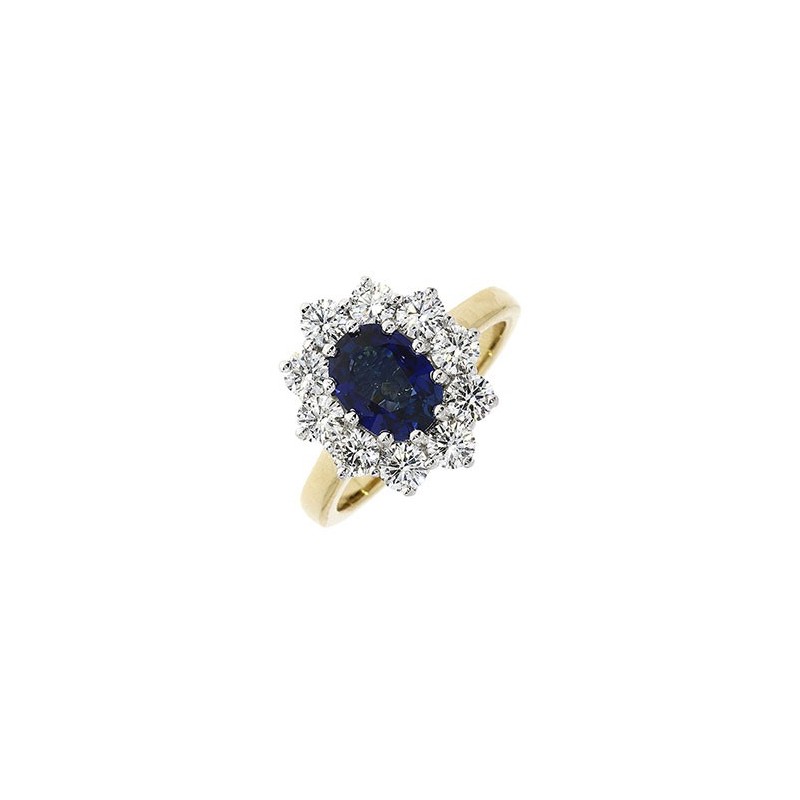 18ct Diamond & Sapphire Cluster Engagement Ring | Macintyres of Edinburgh