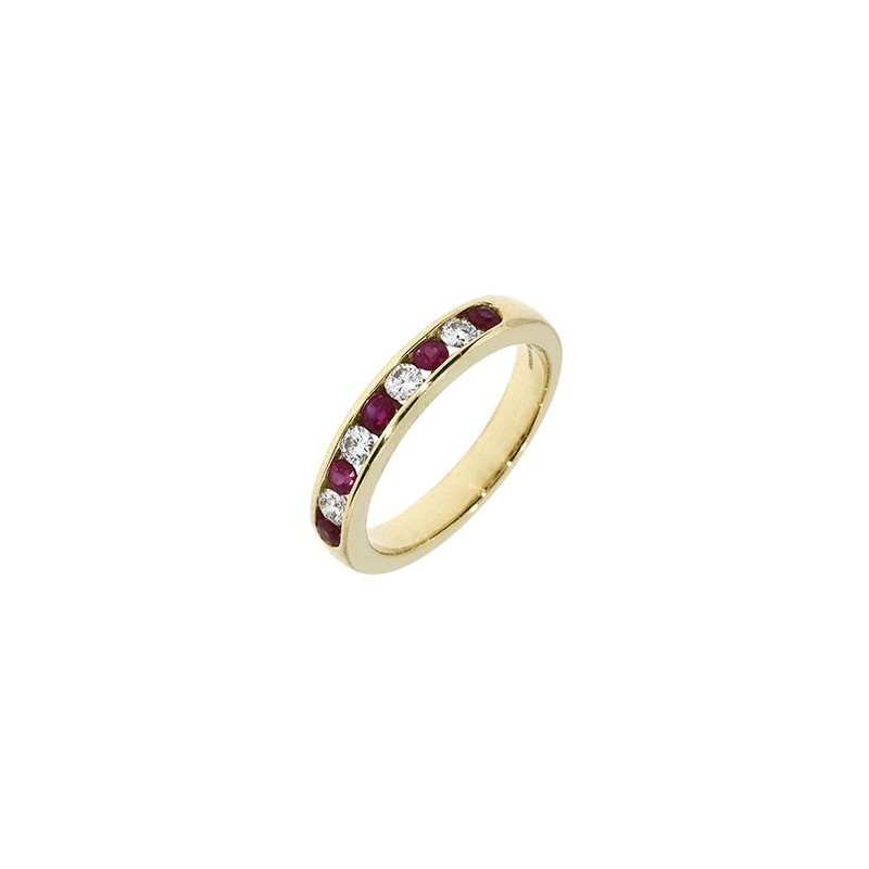 18ct Gold 11st Ruby & Diamond Eternity Ring - R 0.43 D 0.22