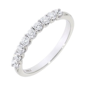 Platinum 9 Stone Diamond Eternity Ring- 0.50cts