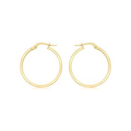 9ct Gold 35mm Wedding Band Hoop Earrings