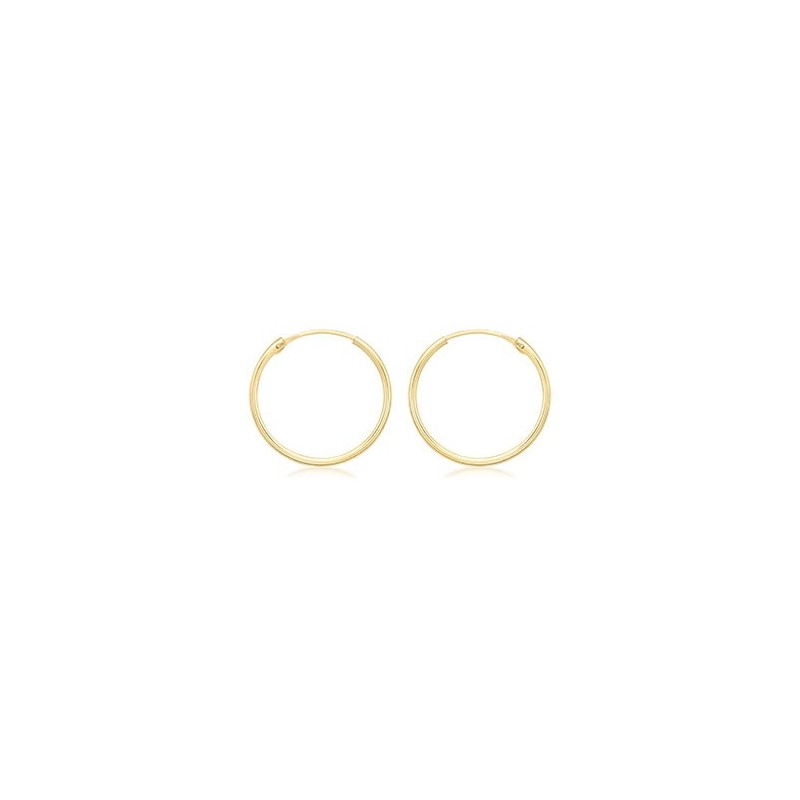 9ct Gold 18mm Sleeper Hoop Earrings