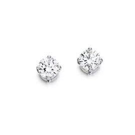 18ct Gold Diamond Solitaire Stud Earrings - 0.30cts