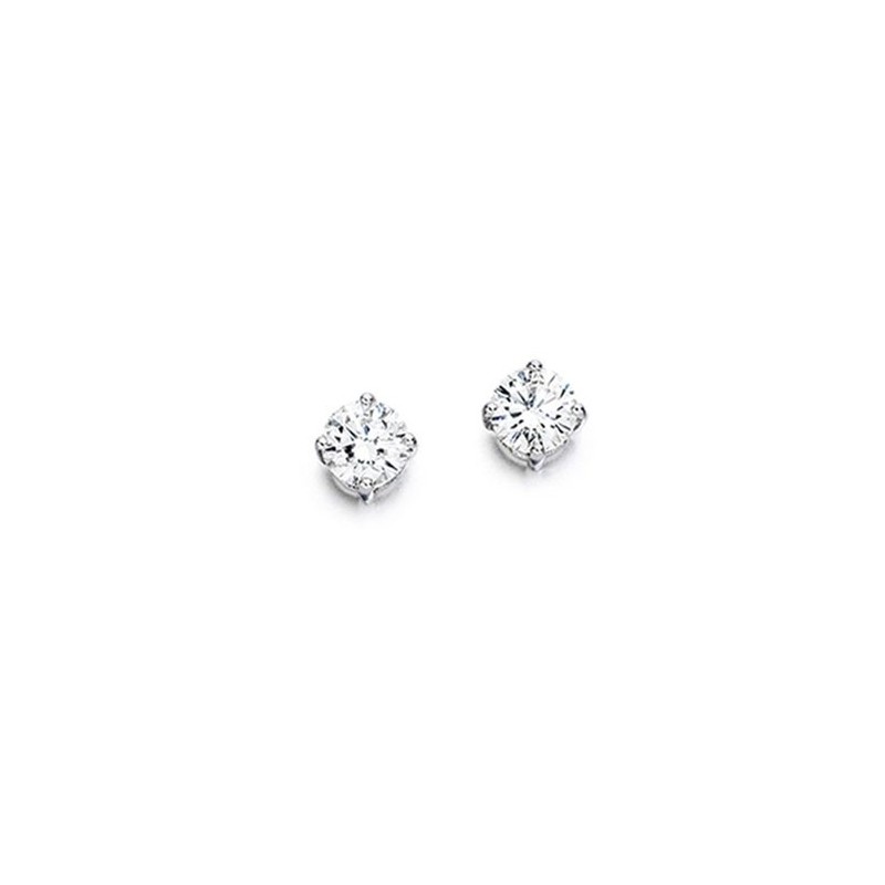 18ct Gold Diamond Solitaire Stud Earrings - 0.30cts