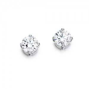 18ct White Gold Diamond Solitaire Stud Earrings - 0.44cts