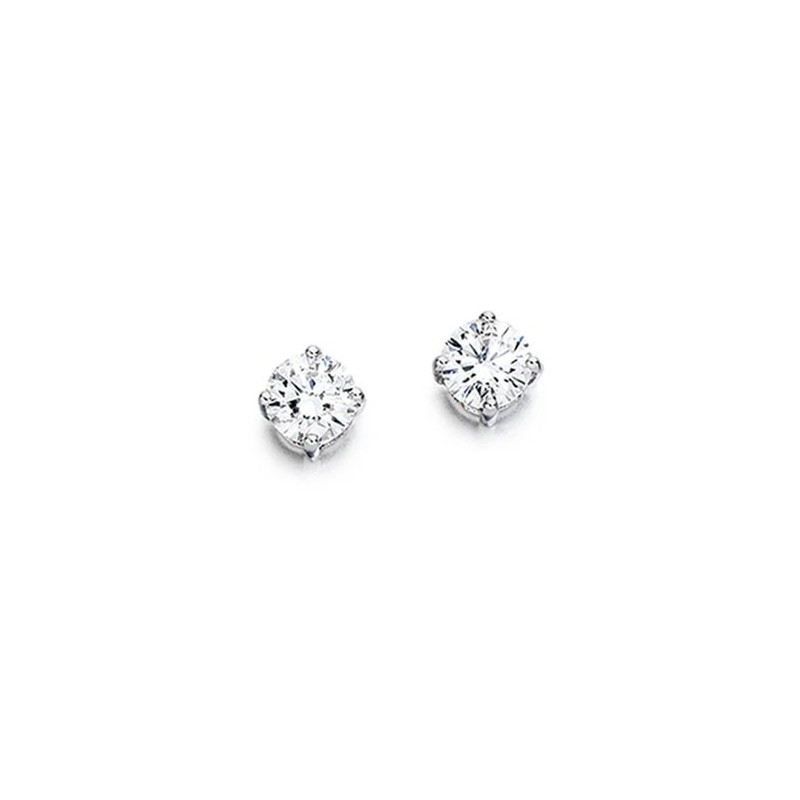 18ct White Gold Diamond Soliatire Stud Earrings - 0.54cts