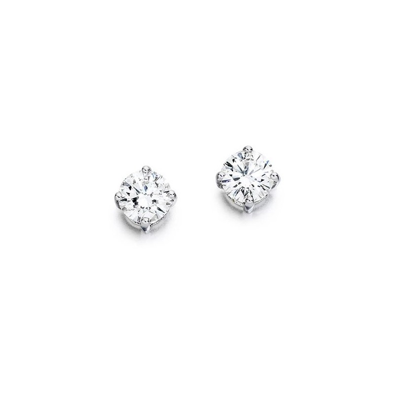 18ct White Gold Diamond Solitaire Stud Earrings - 1.44cts H/VS2