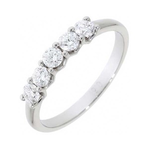 Platinum 5st Diamond Eternity Ring - 0.52cts