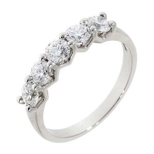 Platinum 5 Stone Diamond Eternity Ring - 1.04cts