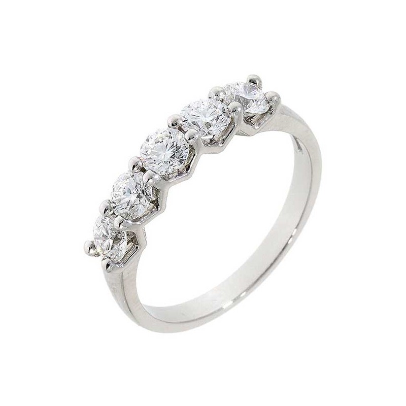 Platinum 5 Stone 1 Carat Diamond Eternity Ring