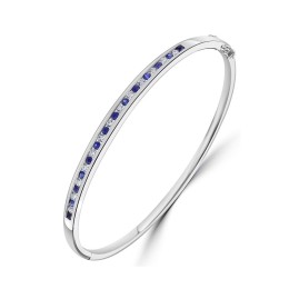 18ct White Gold Sapphire & Diamond Bangle - S 0.50 D:0.40