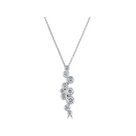 18ct White Gold Diamond Bubbles Necklet - 1.01cts