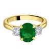 18ct Gold Oval Emerald & Diamond Ring E: 1.74 D: 0.41