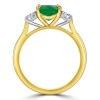 18ct Gold Oval Emerald & Diamond Ring E: 1.74 D: 0.41