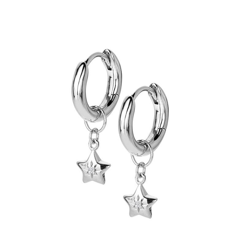 Hot Diamonds Mini Star Hoop Earrings - DE719