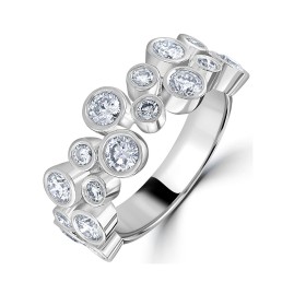 Platinum Diamond Bubbles Ring - 1.25ts