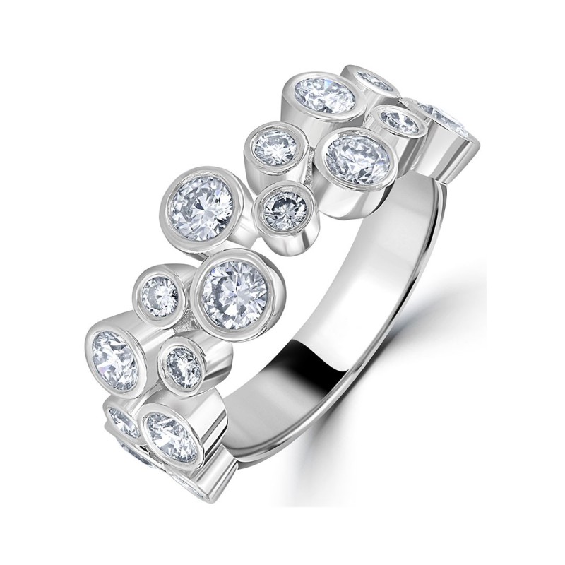 Platinum Diamond Bubbles Ring - 1.25ts